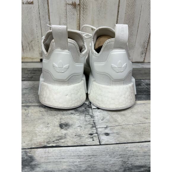 Adidas Shoes Mens 8.5 NMD R1 Triple White Running Sneakers White Lace Up Low Top - Picture 5 of 8